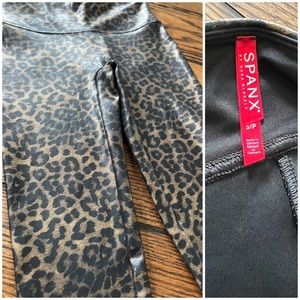 Spanx Faux Leather Leopard Leggings